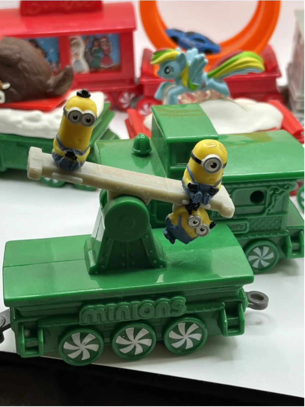 McDonald's 2017 Holiday Express Christmas Train Barbie Minions Ponies Lot of 11
